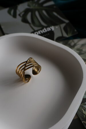 Çok Katmanlı Ayarlanabilir Gold Yüzük